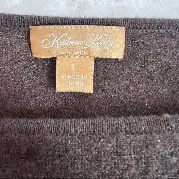 Vintage Katherine Kelly Chocolate Brown Cashmere Dolman Sweater Size Large - Picture 2 of 16